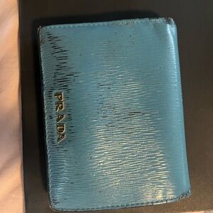 Prada Blue Leather Wallet
